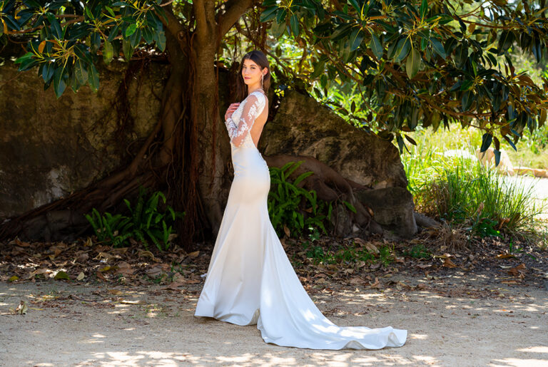 a woman in a white dress