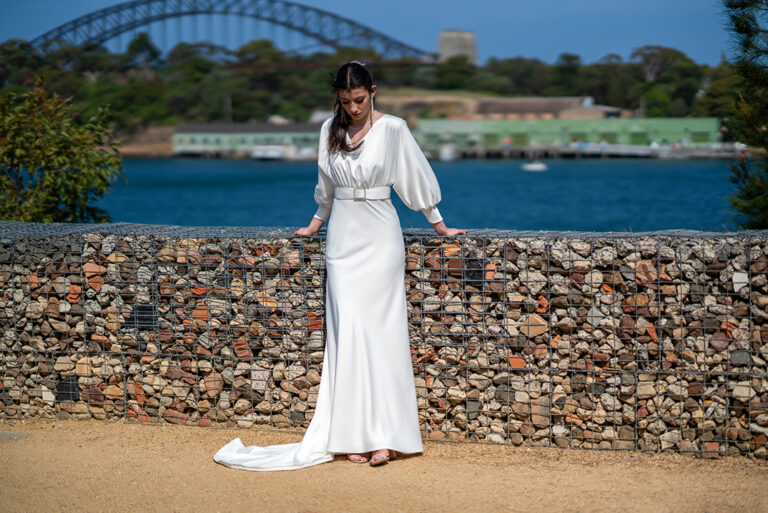 a woman in a white dress